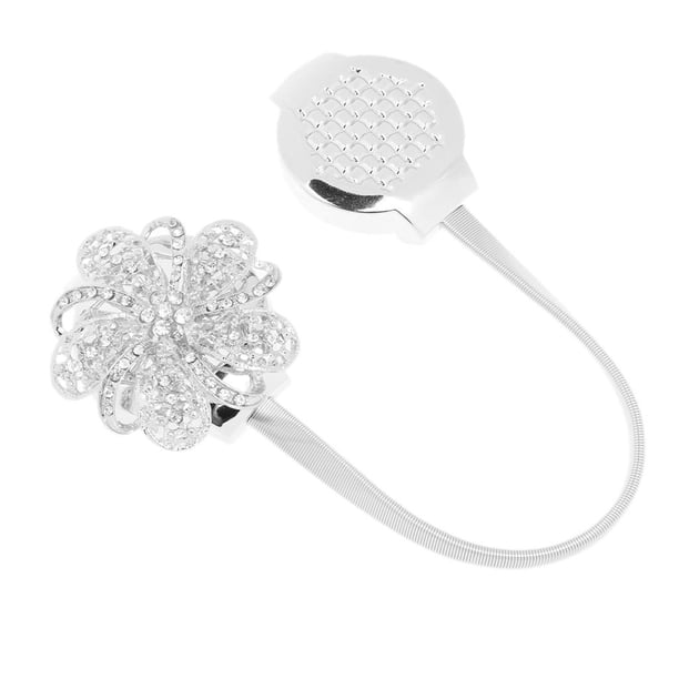 Cortina Magnética Brillante Rhinestone Cortina Tieback Tie Backs Hebilla Clips Retenciones Cuerda Cuerda, 33cm Plata Soledad Clip de cortina magnético