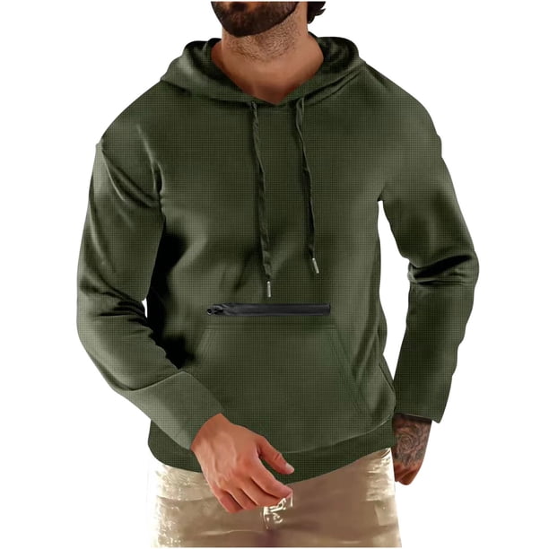 pstuiky hombres de manga larga, Blusa informal de manga larga con capucha y bolsillo para hombre top de hombre xl