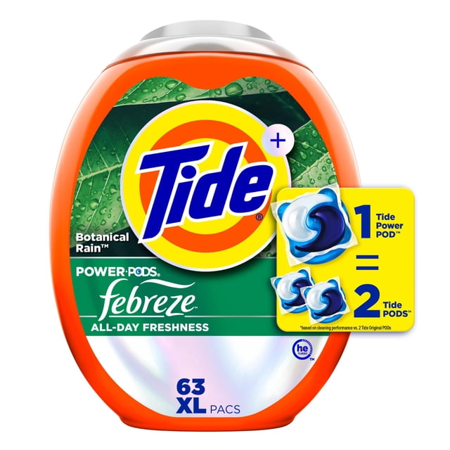 Detergente para ropa Pacs Tide Power Pods 63 Botanical Rain