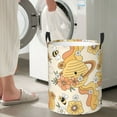 thumbnail image 4 of Lsque Groovy Floral pattern Laundry Hamper Basket, Tall Woven Rope Hamper Basket for Clothes, Lightweight Storage Basket, Collapsible Waterproof-Medium, 4 of 8