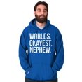 thumbnail image 4 of Worlds Okayest Nephew Aunt Uncle Joke Men's Big & Tall Graphic Hoodie Brisco Brands 5X, 4 of 5