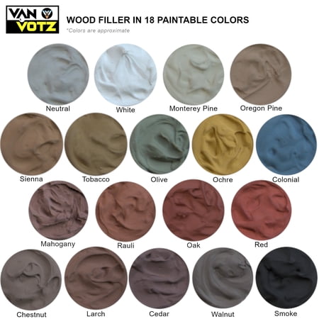 VAN VOTZ Waterproof Wood Filler [17oz, Neutral] - Exterior Grade Wood Repair in 18 Paintable and Stainable Colors. Strong Adhesion and Durability for Outdoor Wood in All Weather Conditions.