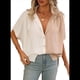 thumbnail image 3 of Blusas Casuales Clásicas de Corta con Botones para Mujer, Estilo Hawaiano, para Vacaciones en la Playa, Color Albaricoque, Talla L, 3 of 6