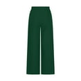 thumbnail image 4 of YUGYXL Palazzo Pants for Women Cotton Linen Drawstring Pants Summer Elastic High Waisted Wide Leg Pants Solid Color Plus Size Straight Trousers with Pockets, 4 of 6