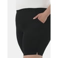 thumbnail image 4 of JMS Just My Size by Hanes Women's Plus Size Pull On Shorts with Pockets, Single and 2-Pack, 9” Inseam, Sizes 0X-4X, 4 of 5