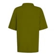thumbnail image 5 of Womens Short Sleeve Polo Shirts Business Casual Collared V Neck Tops Summer Cotton 3 Buttons Polo Shirts Tshirt,Army Green S, 5 of 5
