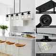 thumbnail image 5 of ACE-LIGHTS,Modern Industrial 5-Light Chandelier with Clear Glass Shades(Bulbs Not Included),Hanging Ceiling Light Fixture for Living Room,Dining Room,Kitchen Island(Black), 5 of 9
