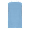thumbnail image 4 of KHONTS Linen Plus Size Tank Tops for Women Crewneck Pleated Front Sleeveless Summer Holiday Shirts Light Blue XL, 4 of 5