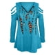 thumbnail image 4 of Moda mujer impresa manga larga con cuello en V cremallera Casual Tops camiseta Pompotops  gfhjh5564, 4 of 4
