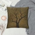 thumbnail image 2 of Tree Throw Pillow Cushion Cover, Illustration of a Big Tree on Antique Old Paper Vintage Style Artwork Design Print, Decorative Square Accent Pillow Case,, 2 of 5
