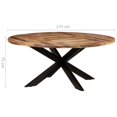 thumbnail image 4 of vidaXL Table à Manger Ronde 175x75 cm en Bois d'Acacia avec Finition Miel, 4 of 5