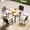 Black, variant on 5-Piece Wicker Patio Dining Set, Outdoor Table with Umbrella Hole & 4 Chairs with Soft Cushions, Furniture for Backyard, Garden, Deck & Poolside