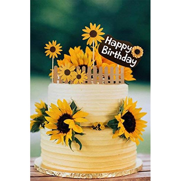 Sunflower Birthday Cake Decoration Sunflower Party Supplies Sunflower Decorations Summer Birthday Decoration Walmart Com