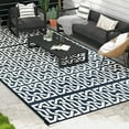 thumbnail image 2 of Outsunny Waterproof Outdoor Rug with Carry Bag 9' x 18' Black, White Chain, 2 of 10