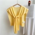 thumbnail image 2 of Lovskoo Sweater Shawl Wraps for Women Trendy Solid Color Knitted Shawl Outwear Spring and Fall Shirt Scarf Cape Shoulder Tops Trendy Wrap Yellow Free Size, 2 of 3