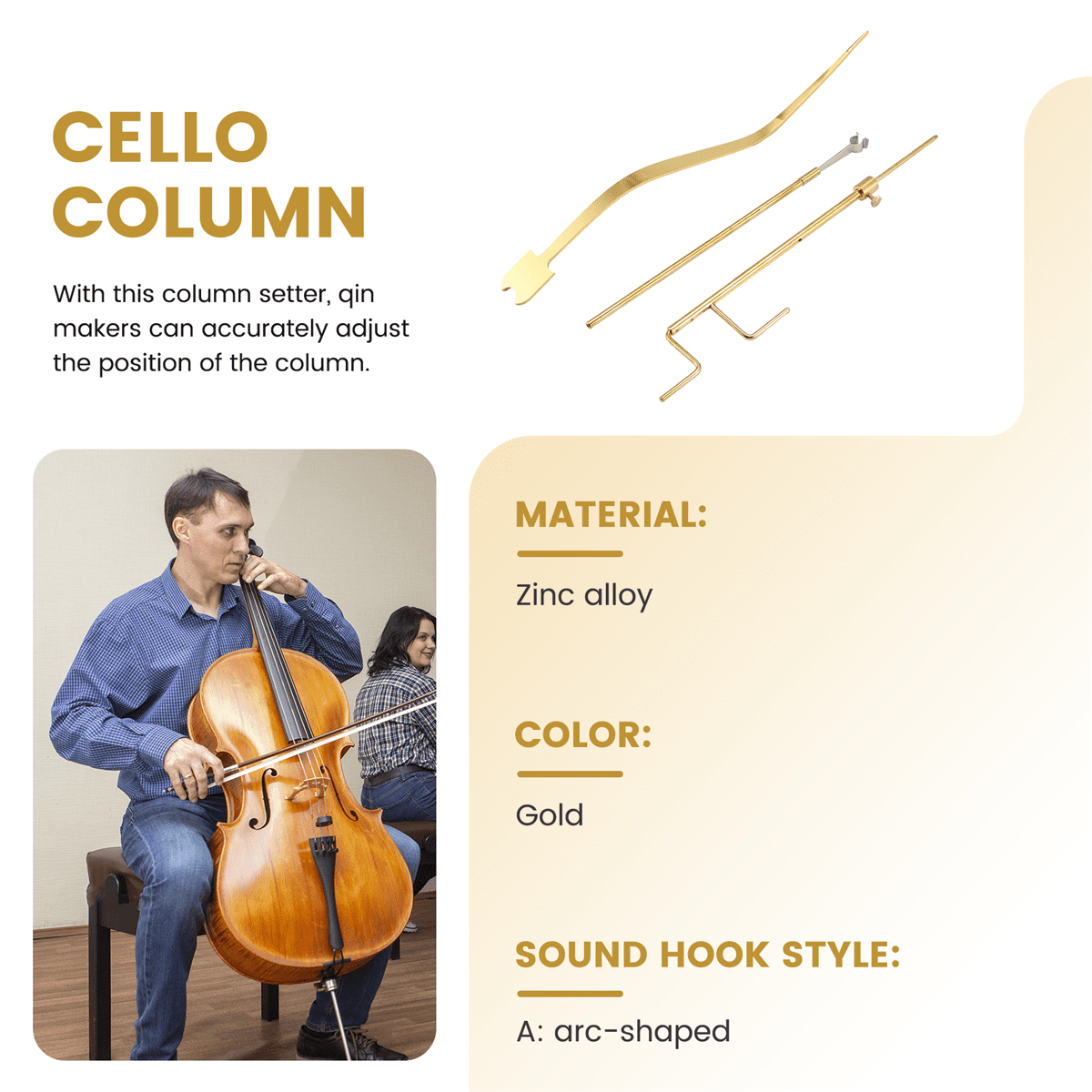 Cello Luthier Tools Kit Cello Sound Post Set Sound Post Installation Tool Cello Making Repair Tools Curved