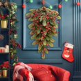 thumbnail image 5 of Winter Greenery Swag for Front Door - 23.6 Inch Christmas Teardrop Swag with Red Berries, Pinecones & Red Balls, Farmhouse Holiday Decor for Wall Window Indoor Outdoor Wedding, 5 of 6