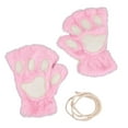thumbnail image 2 of Women Girls Cat Mittens Gloves Fingerless Cat Paw Mittens Faux Fur Cosplay Bear Kitten Paws Gloves Fluffy Cat Claws Fingerless Mittens, 2 of 8