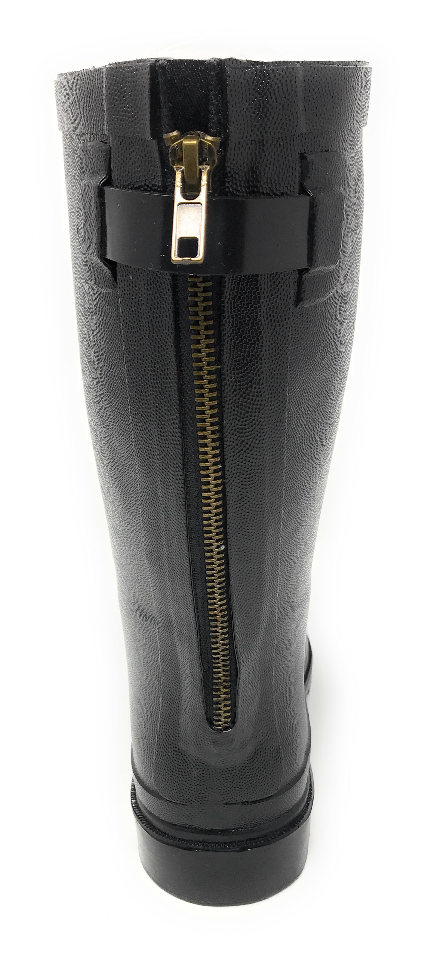 Forver Young Women's Solid Color With Back Mock Zipper Rain Boots