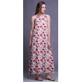 thumbnail image 4 of Bimba Nuisettes en Rayonne Imprimées pour Femmes Robe Sans Manches Tenue de Nuit Robe Maxi-2x, 4 of 5
