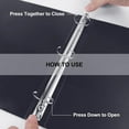 thumbnail image 5 of 3 Ring Binder 1-1/2 Inch,  Sturdy 1.5"-Round Ring Binder with 2 Interior Pockets, Clear View Cover, PVC-, Fits 300 Sheets of 8.5'' x 11'' Paper, Office  School (6 , Black), 5 of 7