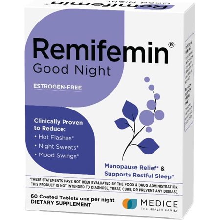 Remifemin Good Night - Menopause Symptoms Relief & Restful Sleep Support - Clinically Proven Ingredients - Menopause Supplements - Black Cohosh - Estrogen-Free - Made in Germany - 60 Tablets