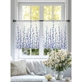 thumbnail image 4 of Purple Blue Polka Dots Sheer Curtains 54 Inch Length 2 Panels Set, Watercolor Abstract Art Voile Window Treatment Rod Pocket Short Kitchen Curtains Drapes for Bedroom 52"x54"x2, 4 of 7