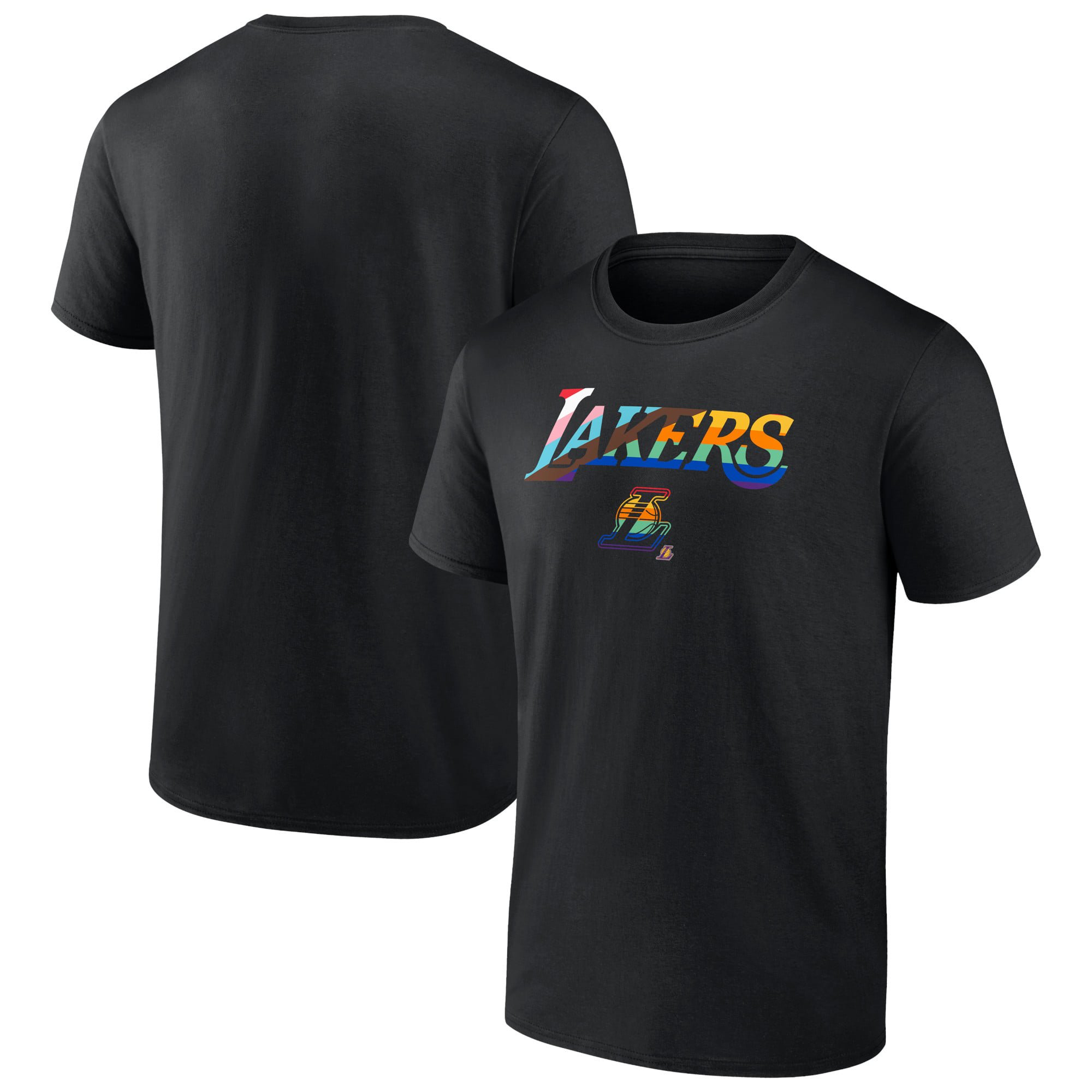 Men's Black Los Angeles Lakers Logo Pride T-Shirt