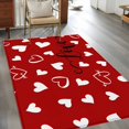 thumbnail image 3 of Rectangle Area Rug 4x6ft, Valentine's Day Red Love Arrows Non-Slip Non-Shedding Floor Mat, Romantic Heart Seamless Washable Sturdy Carpet for Living Room Bedroom Home Decor, 3 of 9