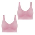 thumbnail image 2 of ylioge Sports Bras for Women Plus Size S-6X 2 Pack Wireless Push Up Bralettes Breathable Stretchy Pullover Padded Athletic Workout Underwear Bra, 2 of 8
