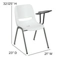 thumbnail image 5 of Emma + Oliver White Ergonomic Shell Chair with Left Handed Flip-Up Tablet - Tablet Arm Desk, 5 of 13