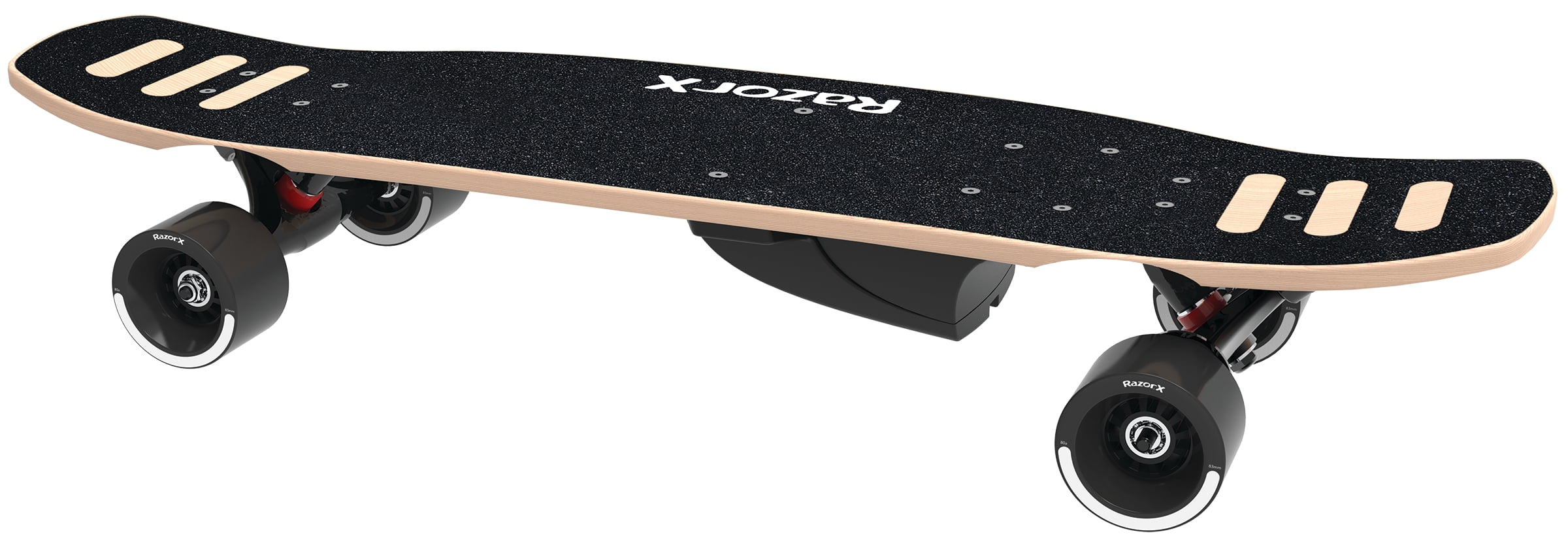RazorX DLX Electric Skateboard Black- Silent Motor, Maple Deck