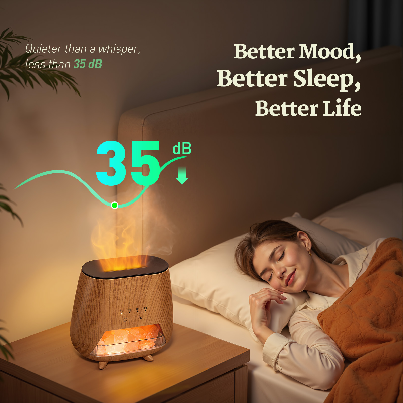 Noahstrong Essential Oil Diffuser with Himalayan Pink Salt, 9-Color LED photo 7