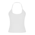 thumbnail image 4 of ShaoRunShi Womens Halter Tank Ribbed Tops Sleeveless Deep Scoop Neck Low Cut Crop Top Slim Fitted Cami Shirt, 4 of 10