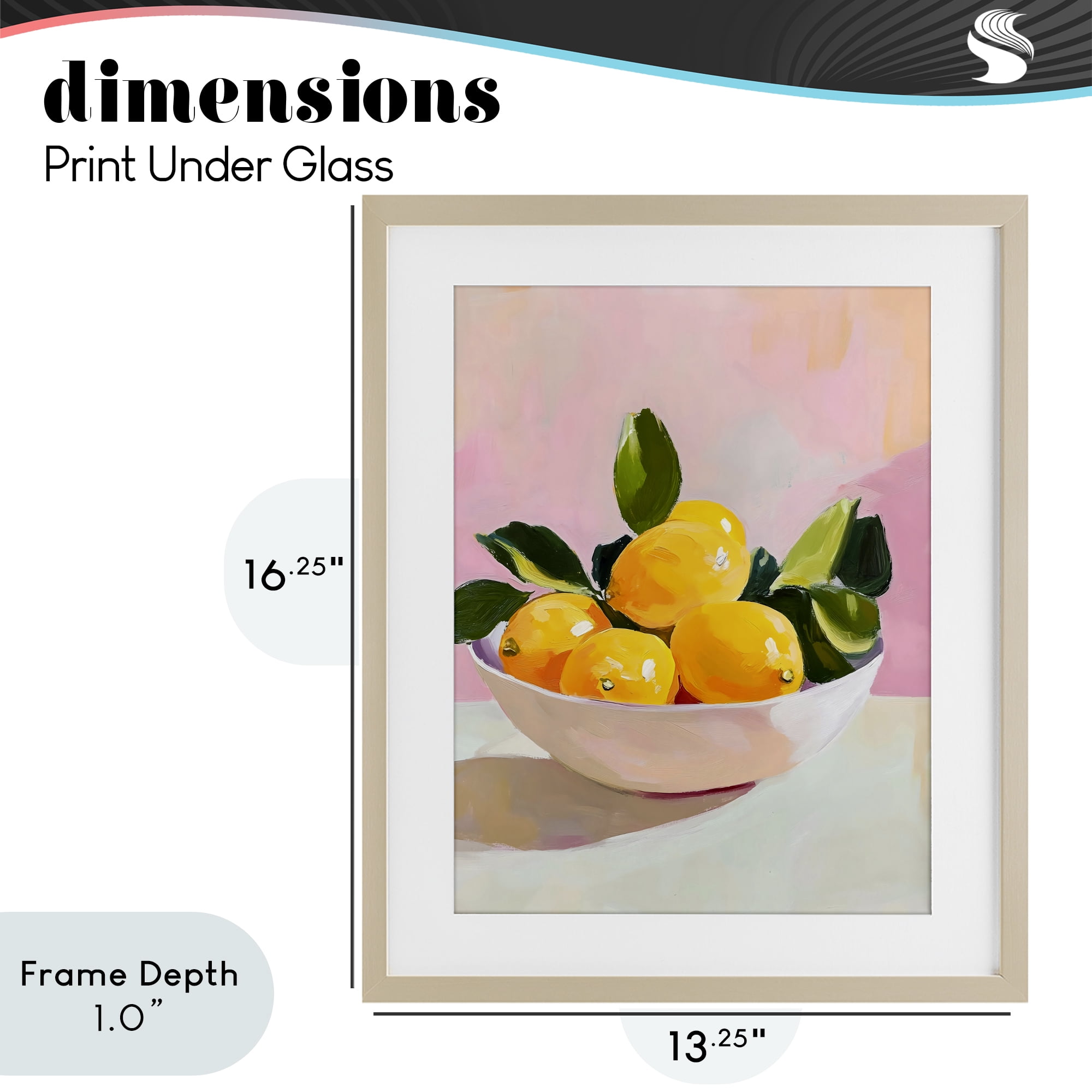 Stupell Industries Bowl of Lemons in Sunlight Birch Framed Print Under Glass, design by The Prints Vibe