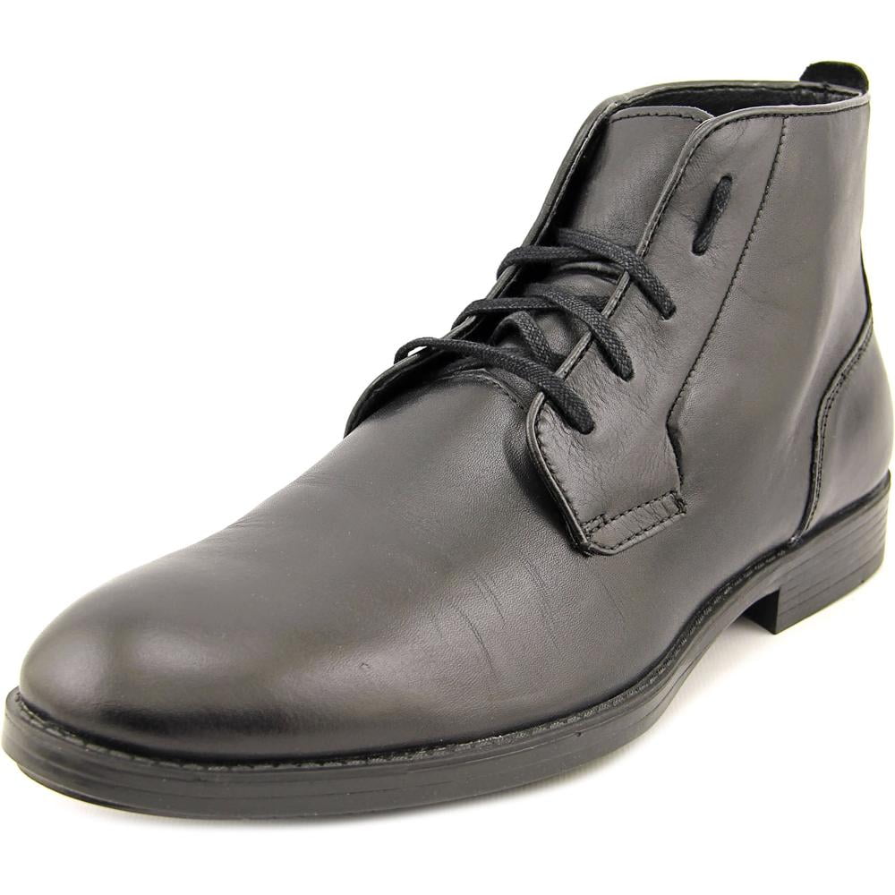 Calvin Klein - Calvin Klein Harding Men Round Toe Leather Black Boot ...