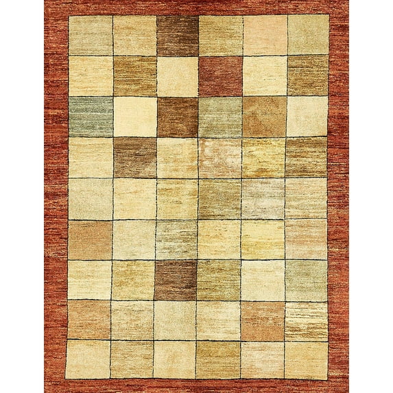 Ahgly Company Indoor Rectangle Abstract Red Checkered Area Rugs, 2' x 4'