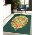 thumbnail image 4 of Zoo Decorative Rug, Colorful Animals Geometric Diamond Face Lions Mane Savannah Wildlife Theme Image, Quality Carpet for Bedroom Dorm and Living Room, 6 Sizes, Dark Green, by Ambesonne, 4 of 4