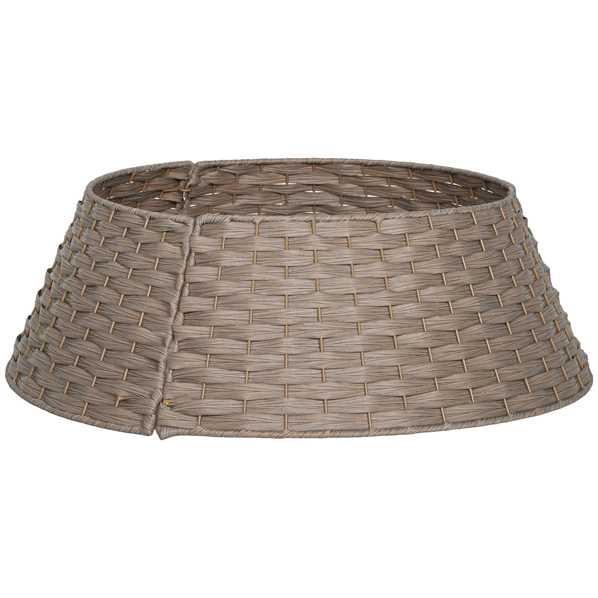 Rustic Christmas Tree Collar 26.8 Inch Hand-Woven Design Natural Color Tree Stand Cover