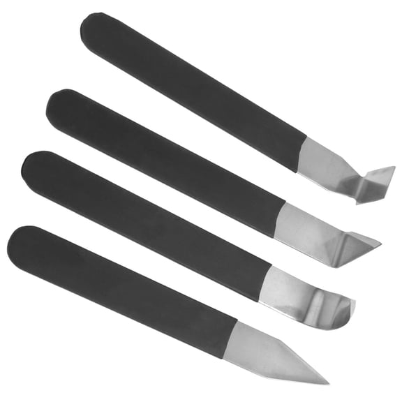 LOLIPPYY 4-Piece Clay Sculpting Pottery Set with Stainless Steel Blades and Ergonomic Black Handles for Art and Craft