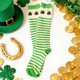 thumbnail image 5 of Uuiauoio 1 Pairs St.Patrick's Day Socks Shamrock-Clover-Stripe-Socks Irish-Green-Costume-Socks for St.Patrick's Day Mardi Gras, 5 of 6
