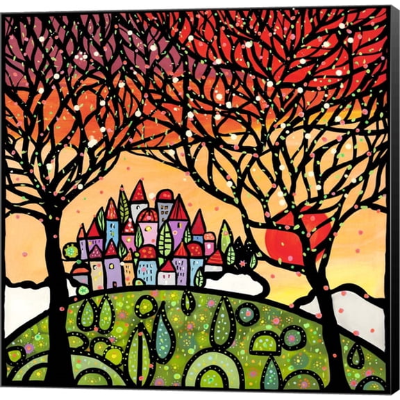 Gli Alberi Guardano il Paese al Tramonto by Wallas, Canvas Wall Art