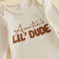 thumbnail image 6 of Cjfdfy Newborn Baby Boy Girl Fall Outfit Auntie's Lil Dude Letter Embroidery Ribbed Long Sleeve Romper And Hat Set Infant Cute Coming Home Outfit 0-9 Months, 6 of 9