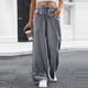 thumbnail image 5 of Amzcrzy Pantalones Mujer A Rayas Informales Cintura Alta Cordón Elástico Tipo Bóxer Cómodos Holgados Anchos Con Bolsillos Tallas S-2XL Negro, 5 of 9