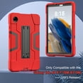 thumbnail image 4 of SaniMore Hybird Case for Samsung Galaxy Tab A9 Case 8.7" 2023 SM-T550 SM-P550, Rugged Heavy Duty Protective Shell Hidden Kickstand Dual Angle Stand Shockproof Anti-drop Cover, Red+Black, 4 of 6