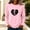 Pink, variant on ZGRBOU Womens Dog Paw Love Print Cotton Sweatshirts Long Sleeve Crewneck Casual T-Shirts Puppy Lover Pullover Tee