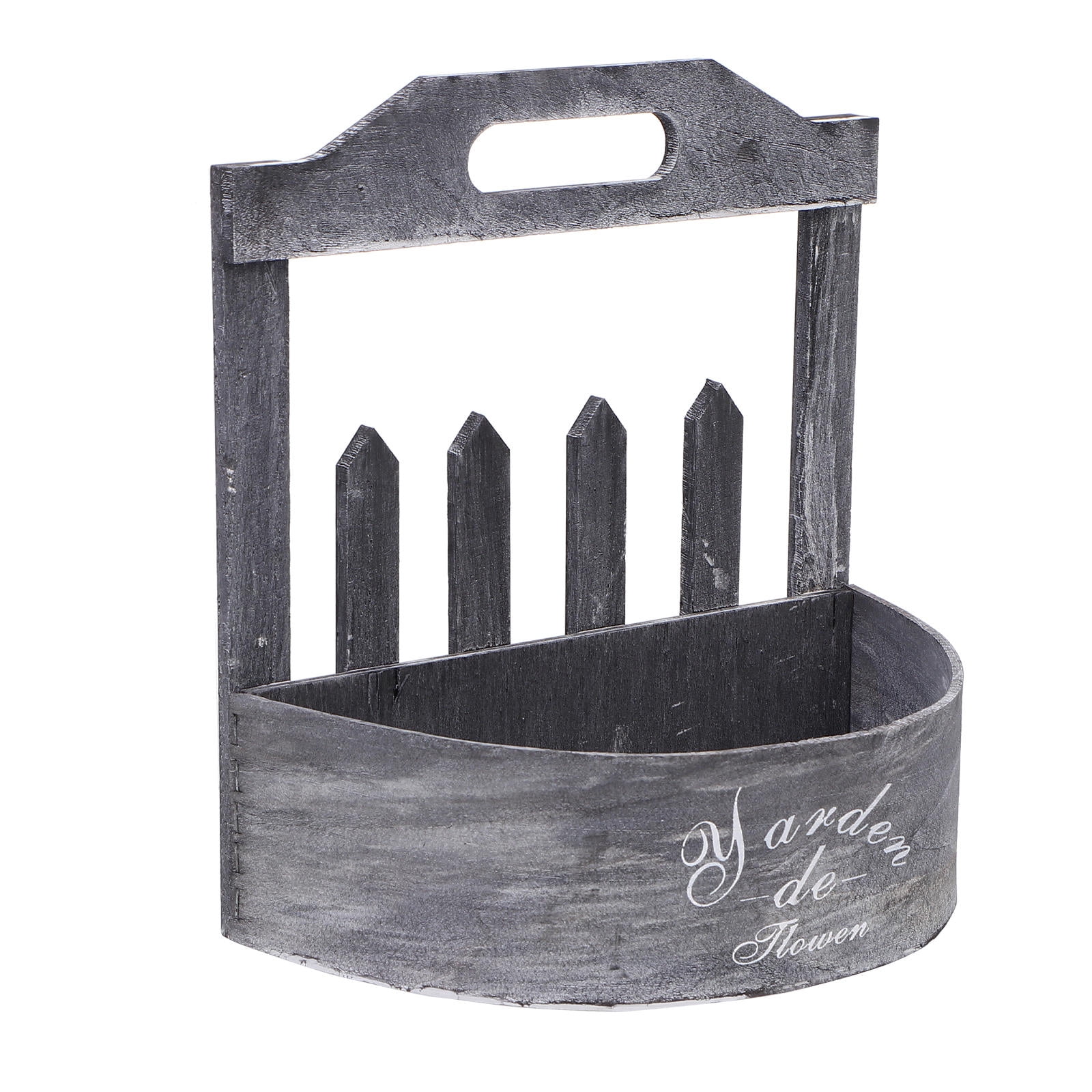Luxshiny 1Pc Grey Wall Hanging Flowerpot Wooden Planter Vintage Style for Wall Decor