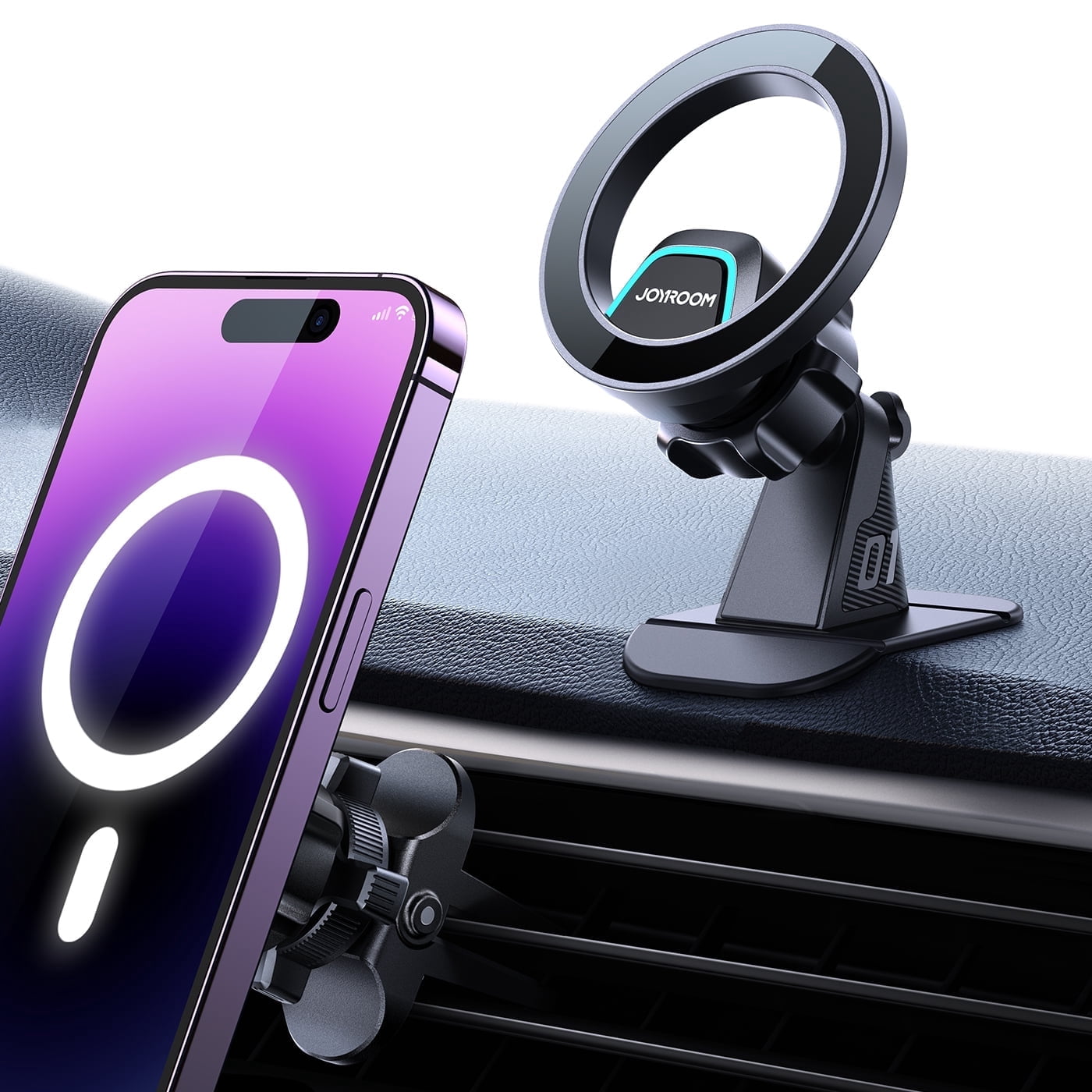(2 pack) JOYROOM 2 in 1 Magnetic Phone Holder for Car, Air Vent & Dashboard Car Phone Holder for iPhone, Compatible for MagSafe Car Mount, Fit for iPhone 16 15 14 13 12 Pro Max
