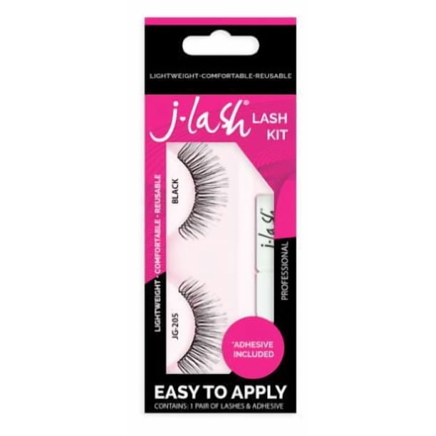 Kit de pestañas False Lashes J Lash #205 Black Extreme Volume