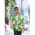 thumbnail image 4 of LA LEELA Men's Hawaiian Shirts Short Sleeve Button Down Shirt Mens Hawaii Shirts Boho Holiday Casual Summer Beach Shirts for Men Funny M Shamrock, Tropical, 4 of 5